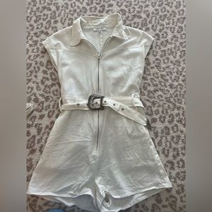 White denim romper